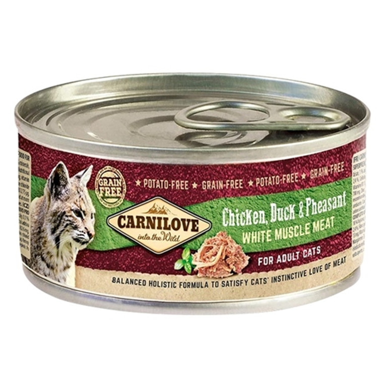Carnilove Chicken, Duck & Pheasant for Adult Cats (Wet Food Cans) 100g