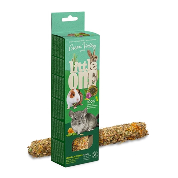 Little One Green Valley Fully edible grain free stick for small mammals with herbs and flowers 1x160g