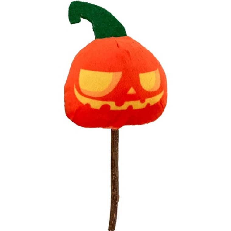 CAT TOY FRIGHT PUMPKIN W/ SILVERVINE 15cm