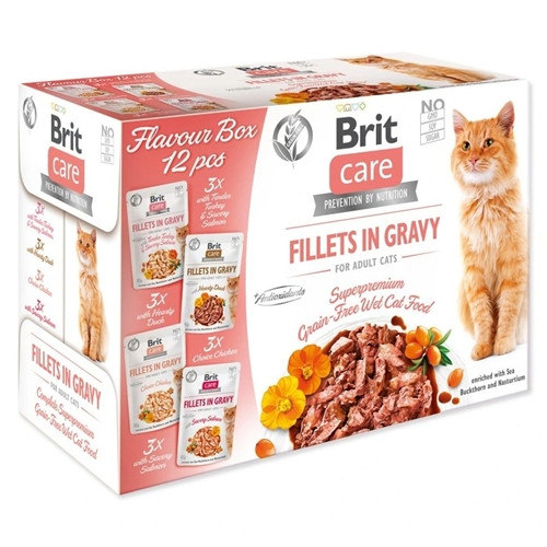 Brit Care Cat Flavour box Fillet in Gravy, 4*3 pcs. (12*85 g)