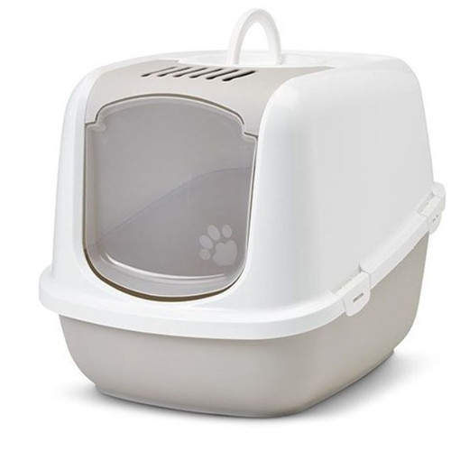 Nestor Giant  hooded cat toilet wit - mokka 75,5 x 56 x 55,5 cm