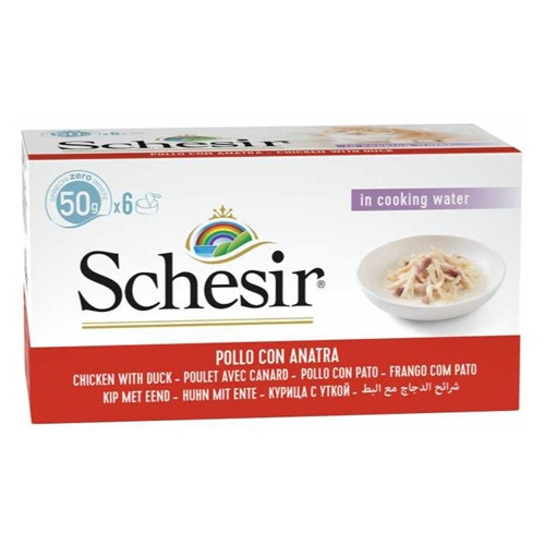 Schesir Cat Multipack Can Wet Food-Chicken fillets With Duck 6x50g [Weight - 300g]
