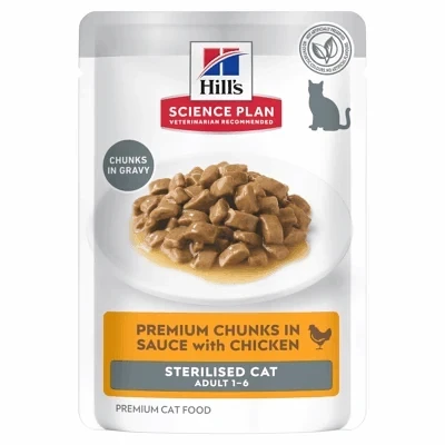 Hill’s Science Plan Sterilised Cat Adult Cat Wet Food With Chicken Pouches 85g