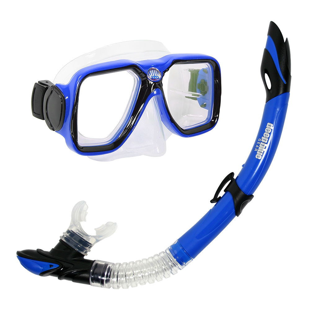 Maui Diving Mask And Semi Dry Snorkel Set Adult By Deep Blue Gear