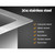 Cefito 600x450mm Handmade Nano Sink 304 Stainless Steel Kitchen Black Laundry