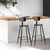 Set of 2 Artiss Bar Stools Pinewood Metal - Black and Wood