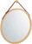 CARLA HOME Hanging Round Wall Mirror 45 cm - Solid Bamboo Frame and Adjustable