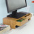 Bamboo Monitor Stand Desk Organizer with 2 Drawers