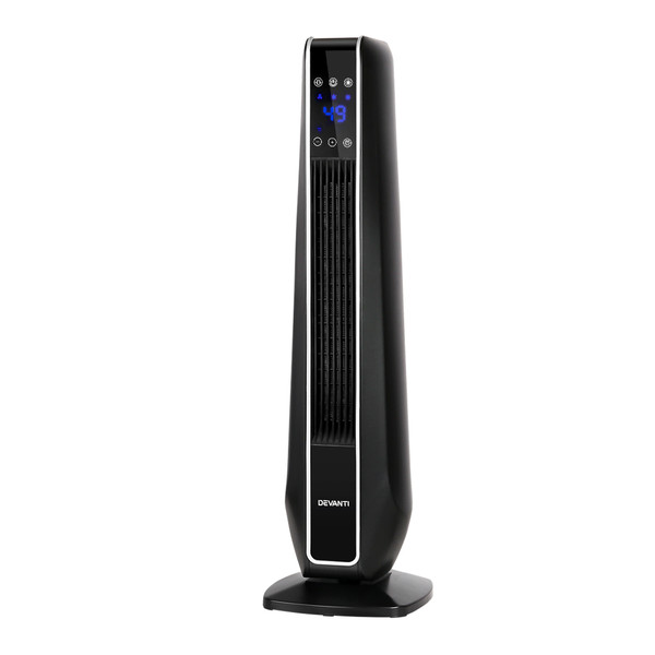 Devanti Electric Ceramic Tower Fan Heater Portable Oscillating Remote Control