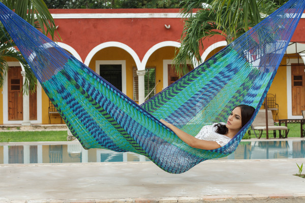 King Size Outdoor Cotton Hammock in Caribe Durable?In?Use Advanced Design