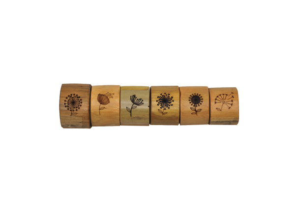Set of 6 Bamboo Napkin Ring Living and Dinning Stable?Quality Superior?Material
