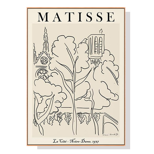 Wall Art 60cmx90cm Line Art By Henri Matisse Wood Frame Canvas(V207-1326)