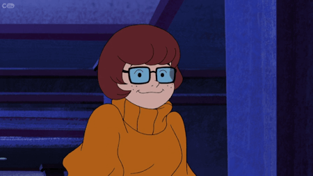 Scooby Doo's Velma in smart looking square glasses