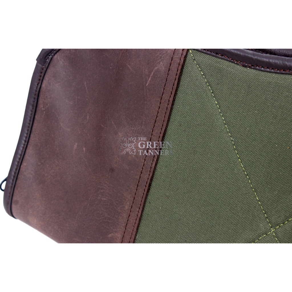 Green and Brown Leather Rifle Case, Canvas Leather Gun Slip Case Green and Brown Leather Rifle Case, Canvas Leather Gun Slip Case