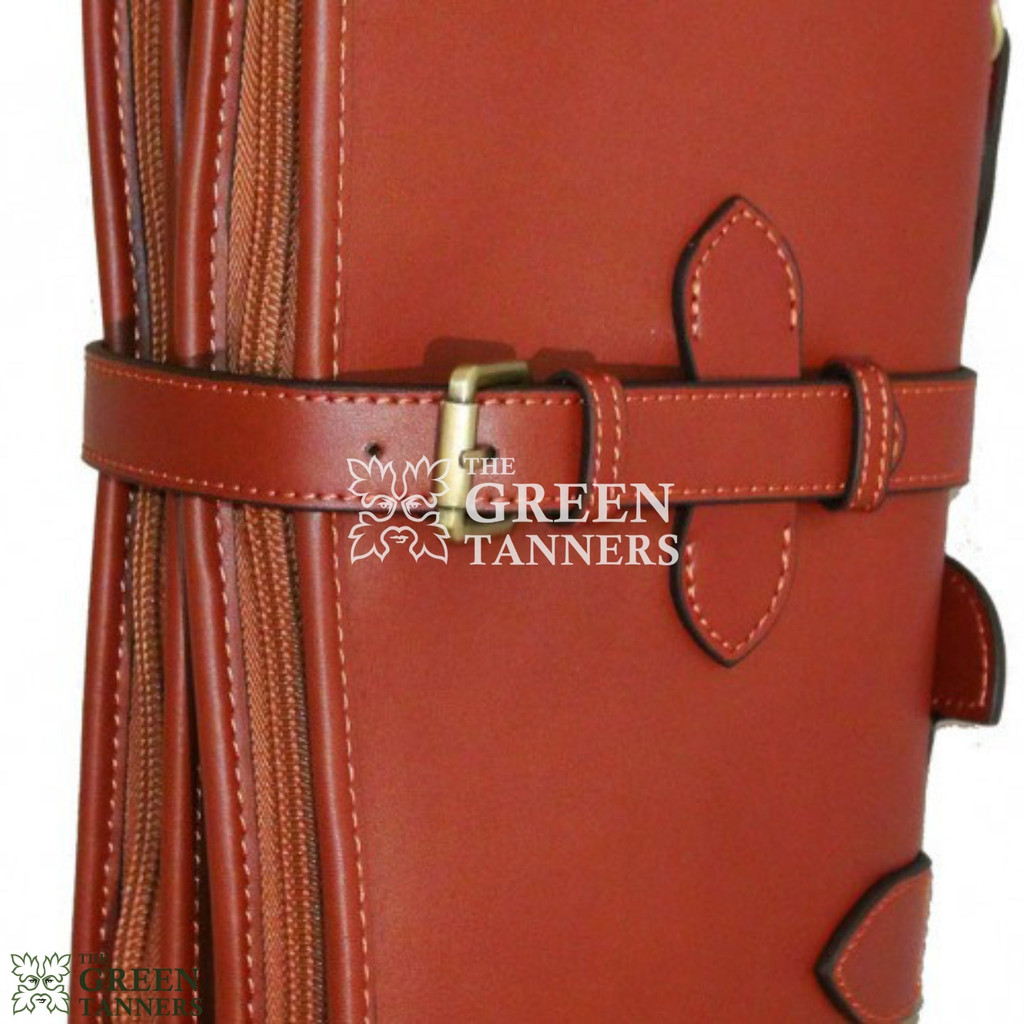 Tan leather shotgun case with detachable design