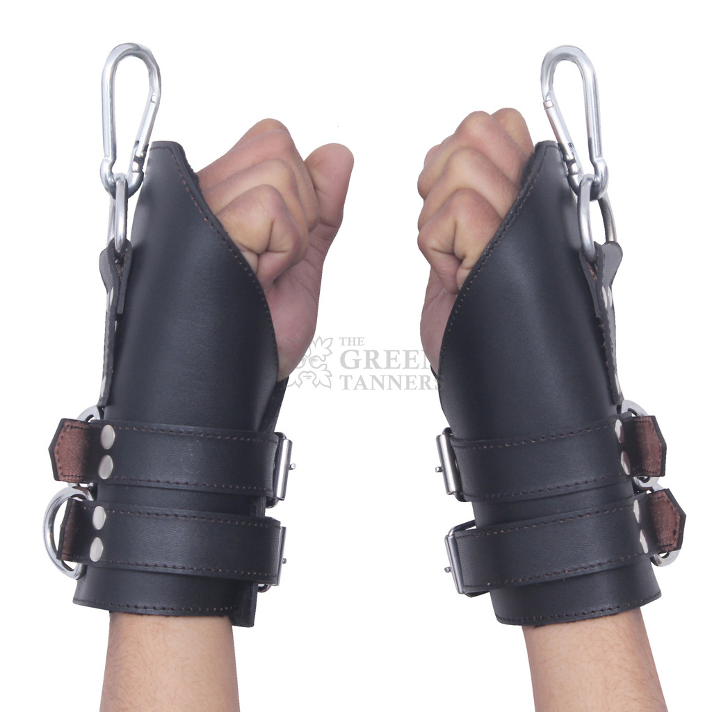 Heavy Duty Leather Suspension Wrist Cuffs - Close View Heavy Duty Leather Suspension Wrist Cuffs - Close View