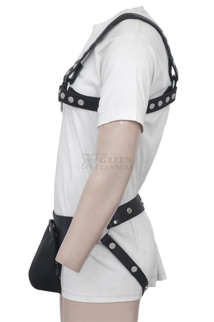 Shop Black Leather Harness With Jockstrap