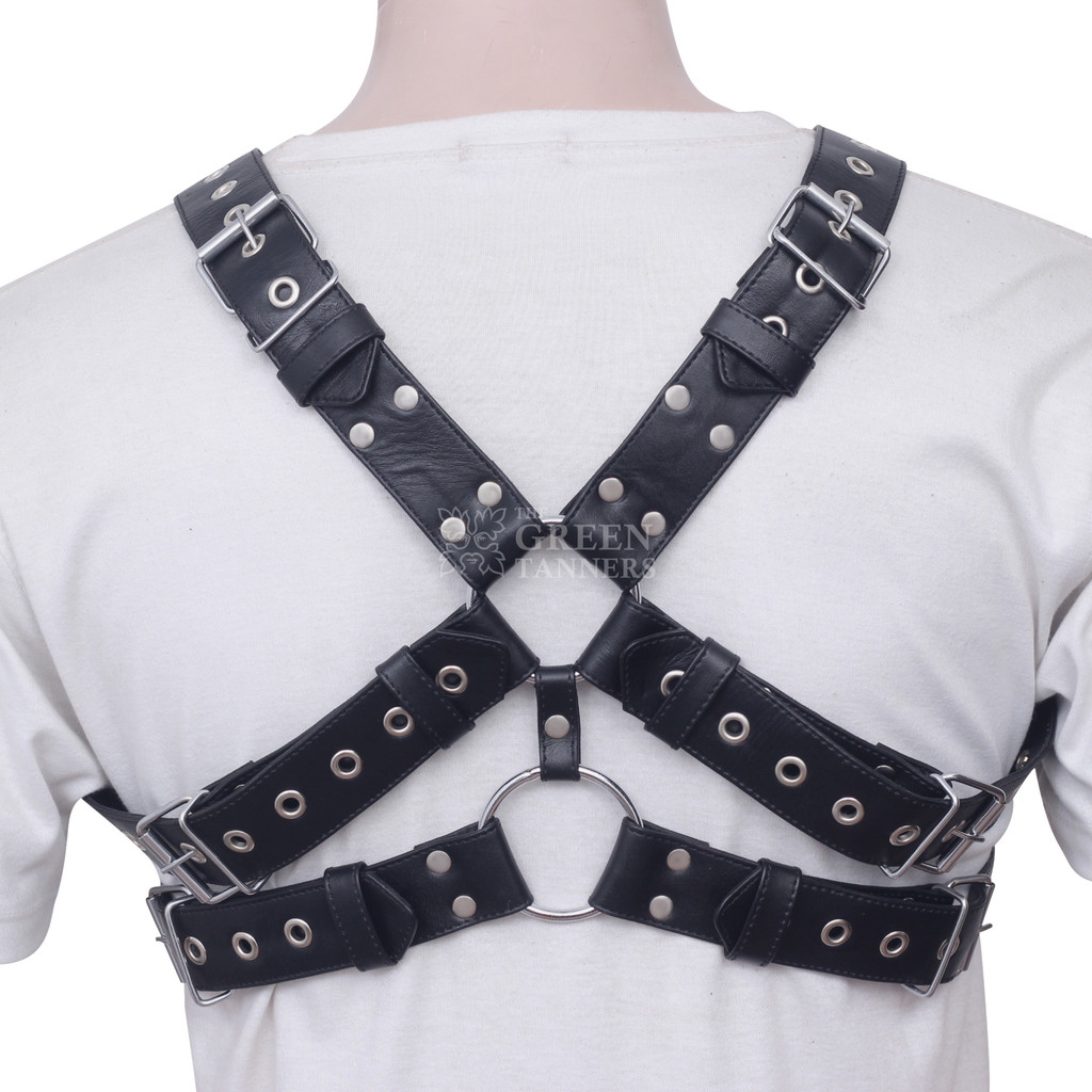 Exclusive Leather Bondage Harness for Passionate Play - Back Image