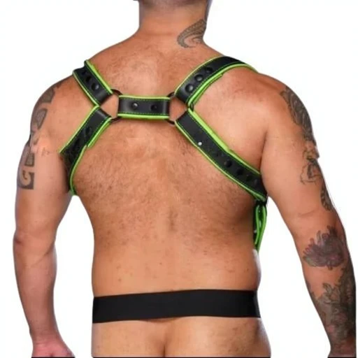 mens leather bondage harness, leather harness