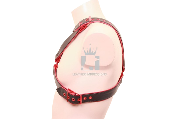 leather mens chest harness, leather harness