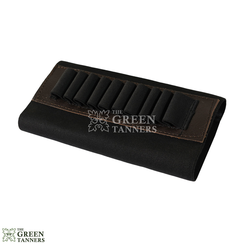 leather bullet band, black bullet band for hunting, bullet holder