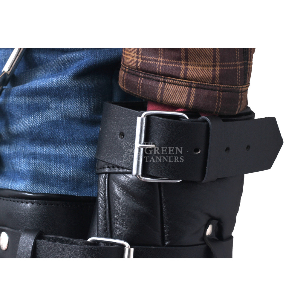 Exclusive Black Leather Bondage Waist Restraints Belt - Belt Exclusive Black Leather Bondage Waist Restraints Belt - Belt