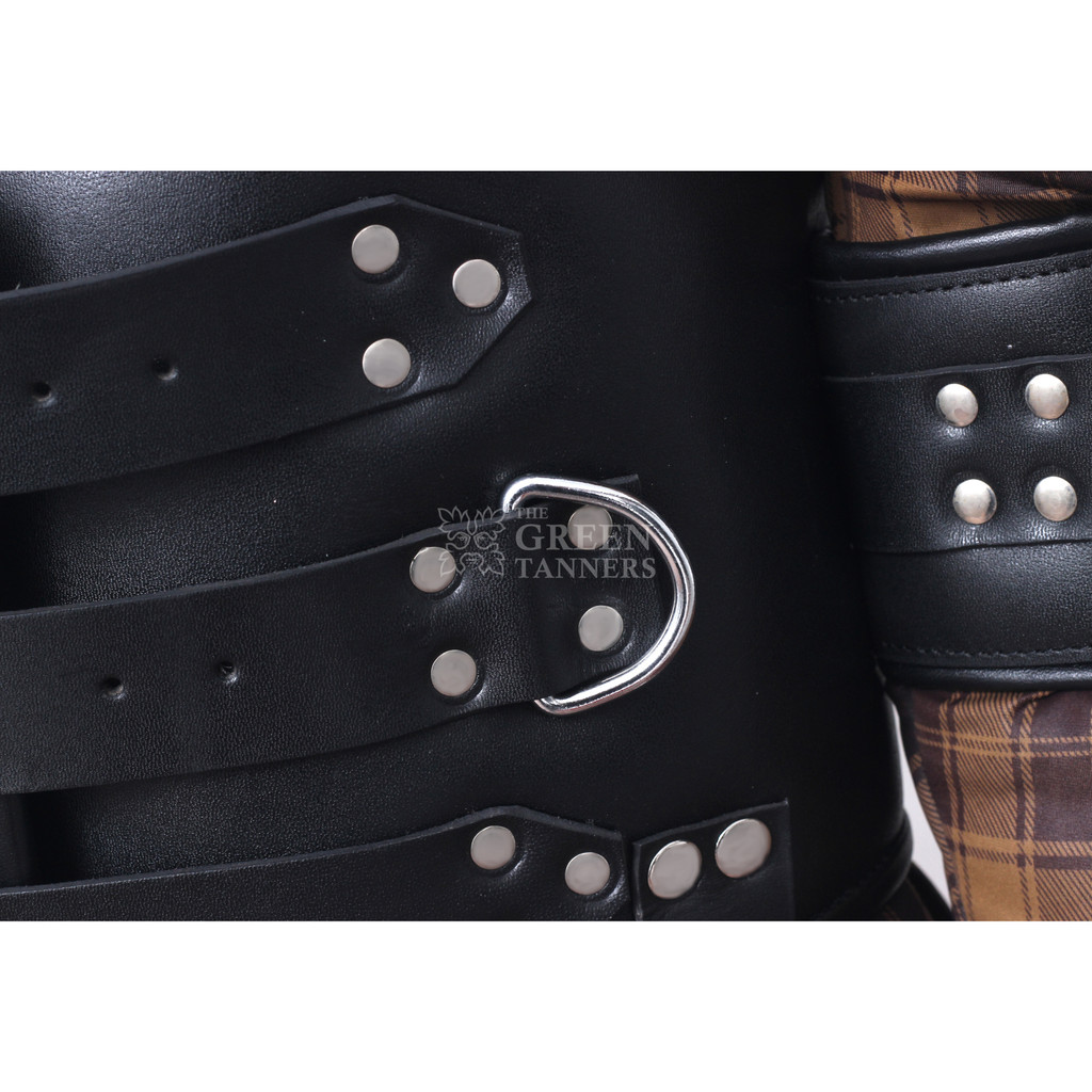 Exclusive Black Leather Bondage Waist Restraints Belt - Nickels Exclusive Black Leather Bondage Waist Restraints Belt - Nickels