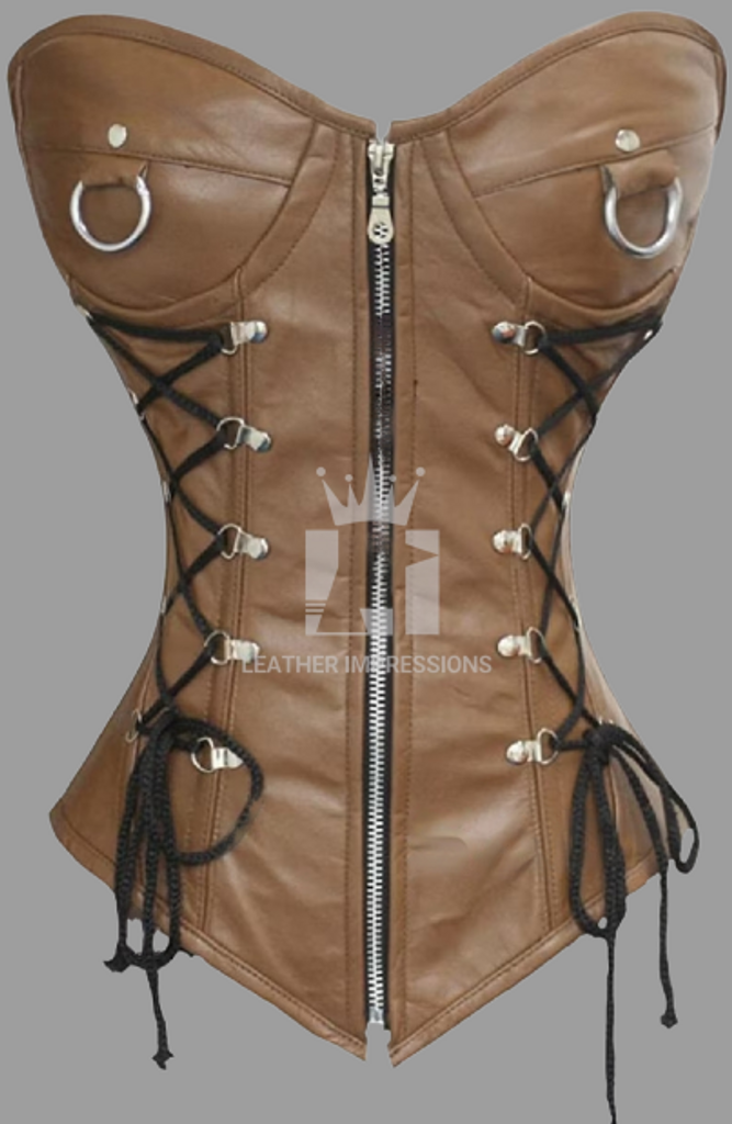 leather corset, leather overbust corset, black overbust corset