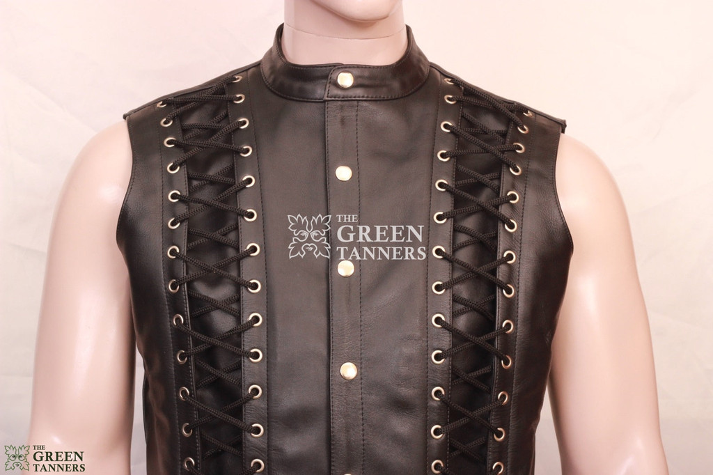 leather biker vest, mens biker vest, leather motorcycle vest, sleeveless vest