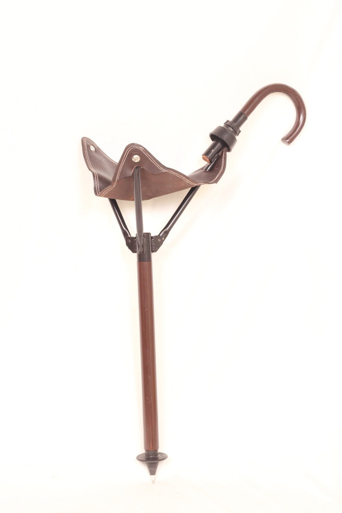 leather camping stool, foldable shooting stick