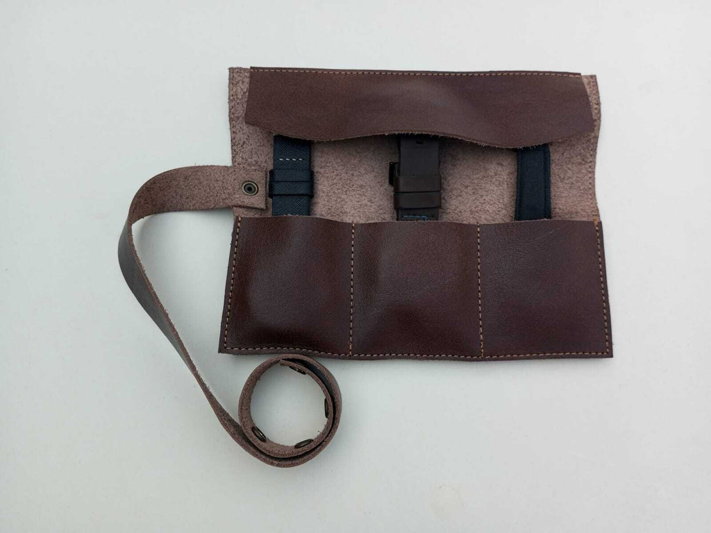 leather watch roll, watch roll, watch organizer, watch roll for travel