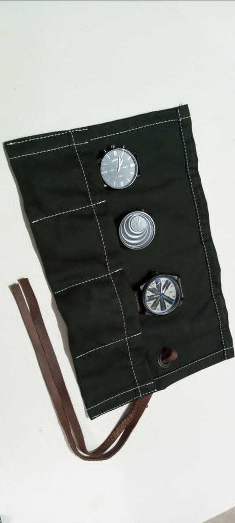 canvas watch roll, watch roll, watch organizer, watch roll for travel