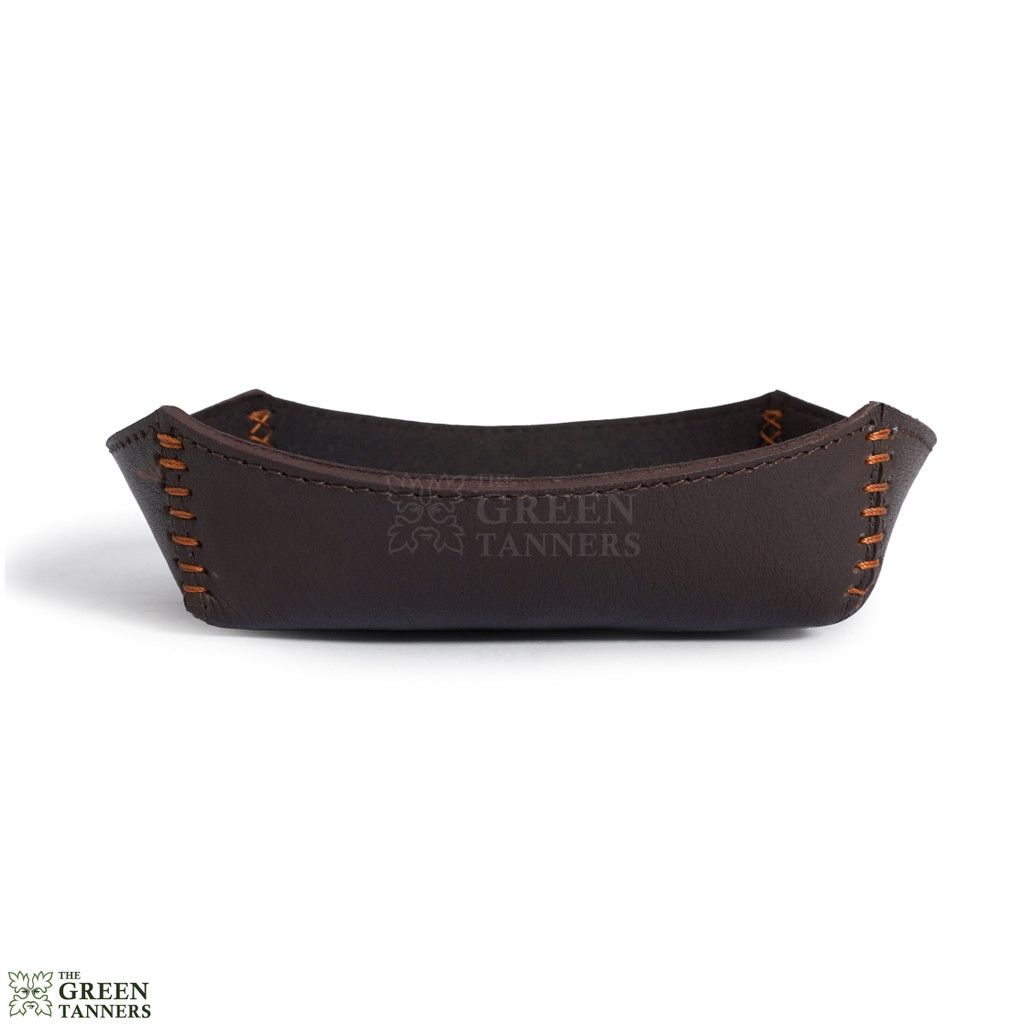 leather valet tray, valet tray,  dark brown valet tray