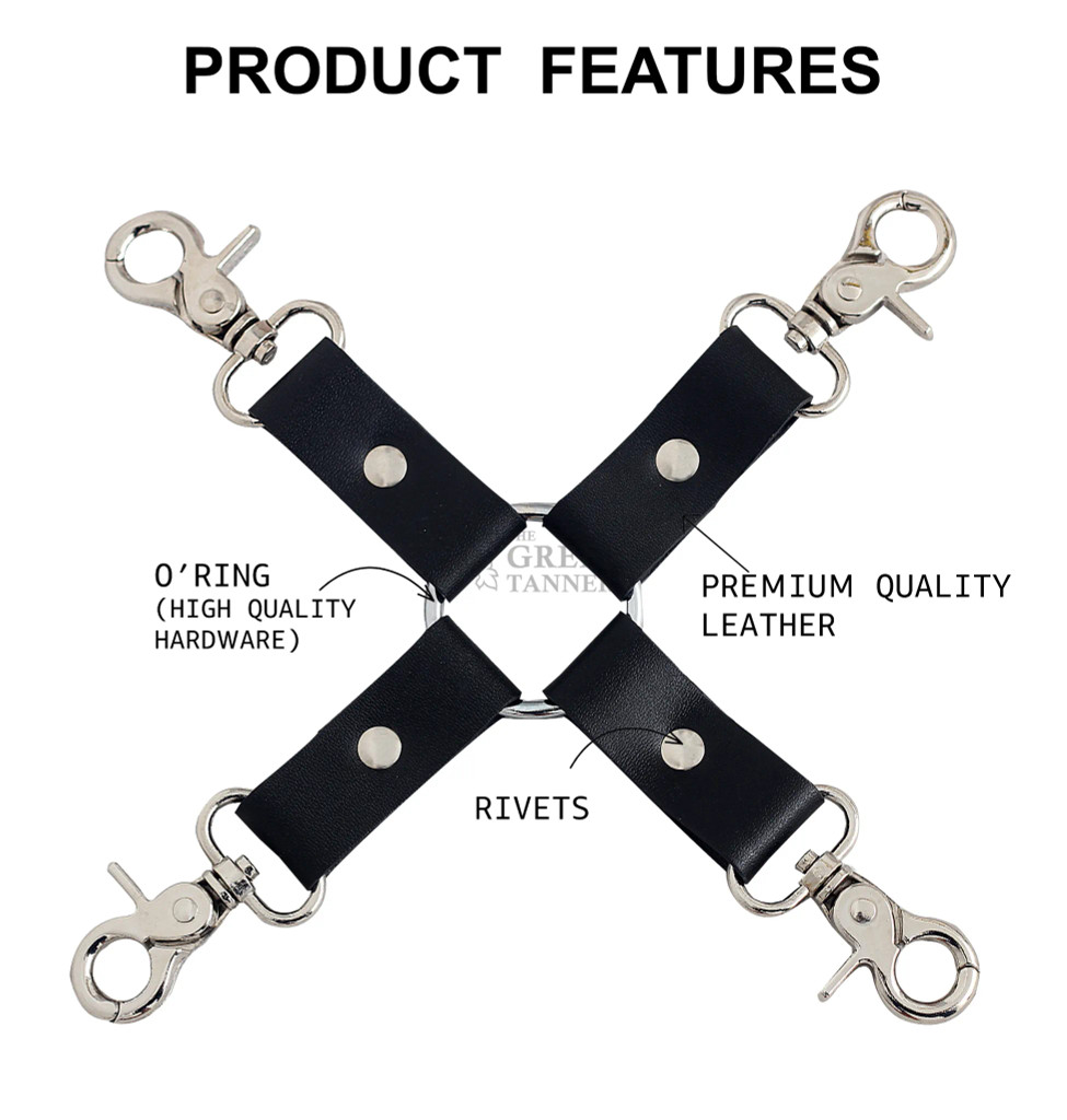 hogtie, leather hogtie, leather bondage hogtie, bdsm hogtie