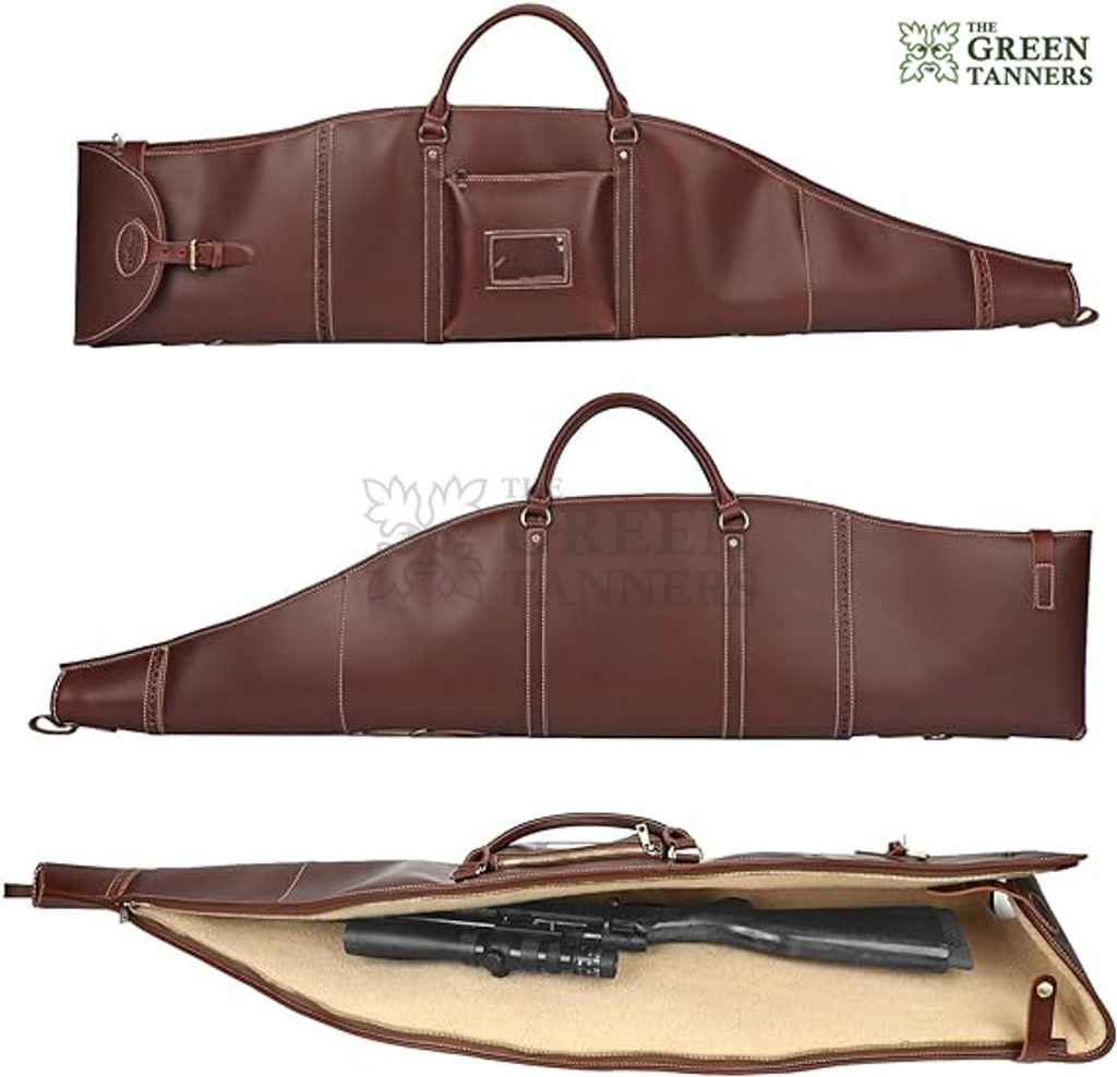 leather shotgun case, leather gun case, leather rifle case