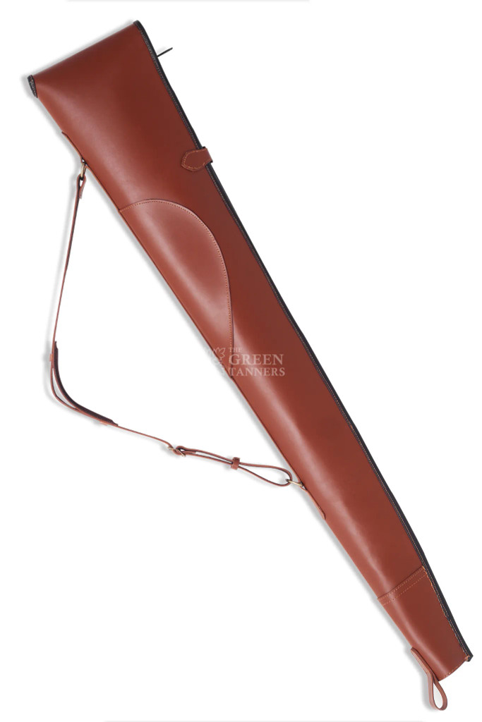 leather rifle case, leather shotgun case, brown leather gun case