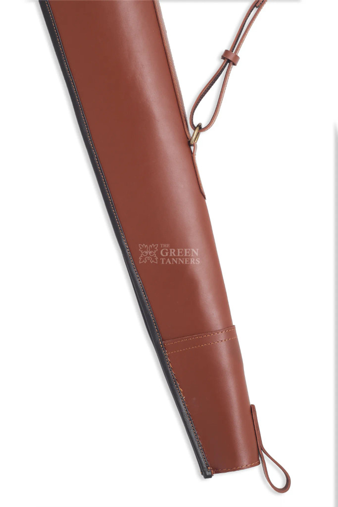 leather rifle case, leather shotgun case, brown leather gun case