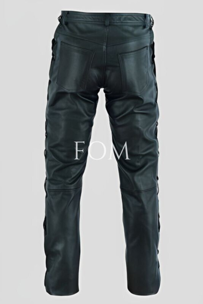 leather motorcycle pants, leather biker pants, black leather biker pants