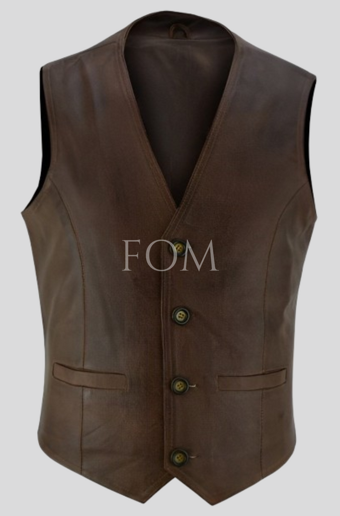 leather biker vest, leather motorcycle vest, black leather biker vest