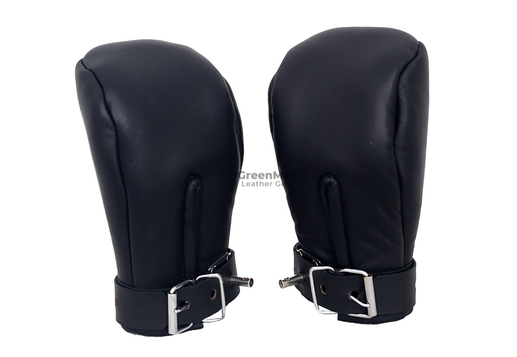 leather bondage mittens, leather mittens