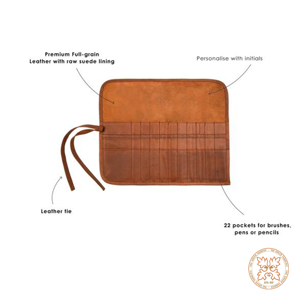 Leather Artist Roll, Paintbrush Roll