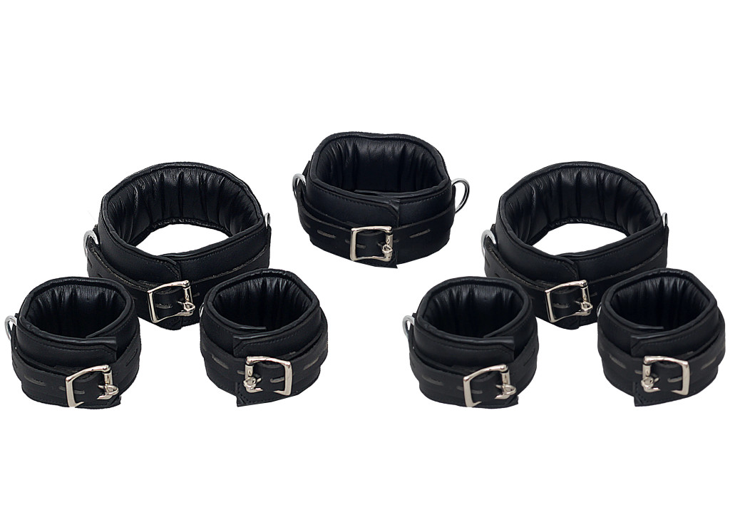 leather handcuffs, leather cuffs, leather bondage cuffs