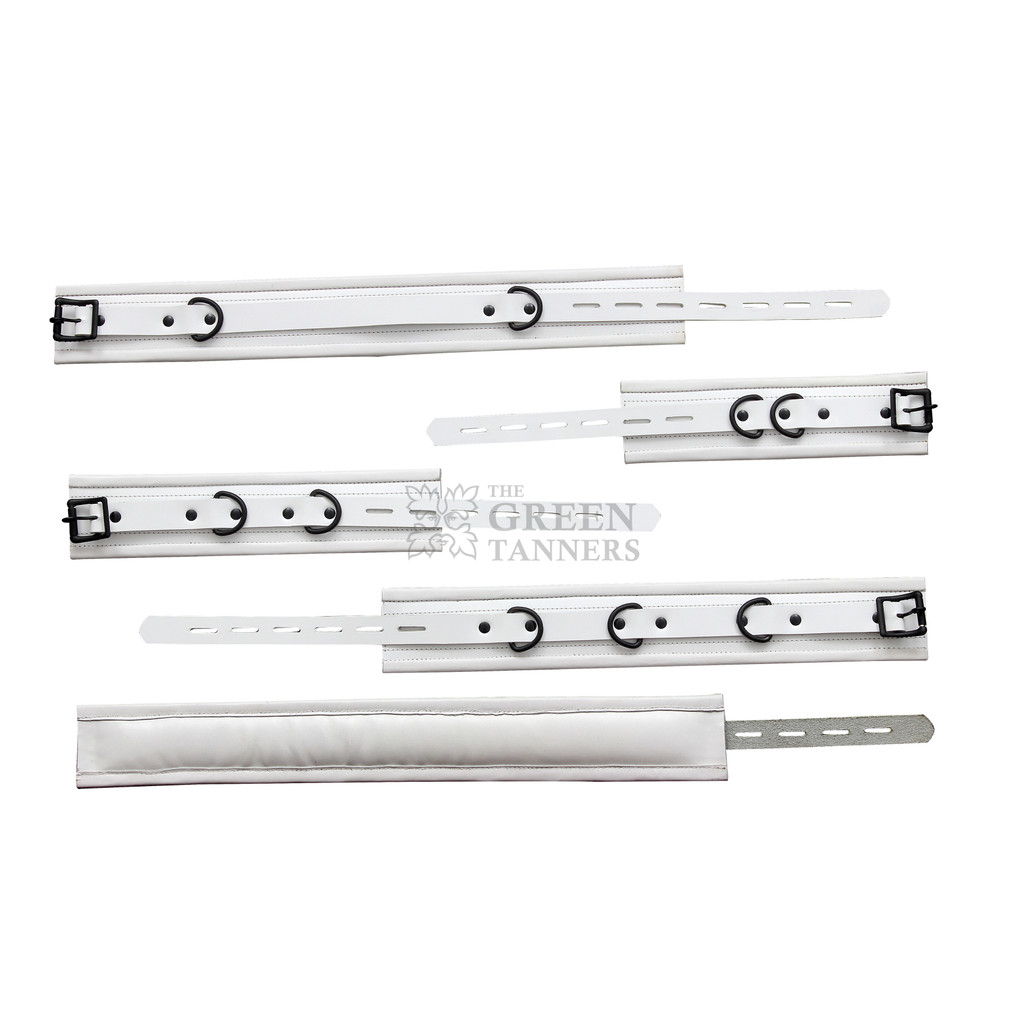 7 Pcs Set Handmade Leather Bondage Handcuffs - Measurements