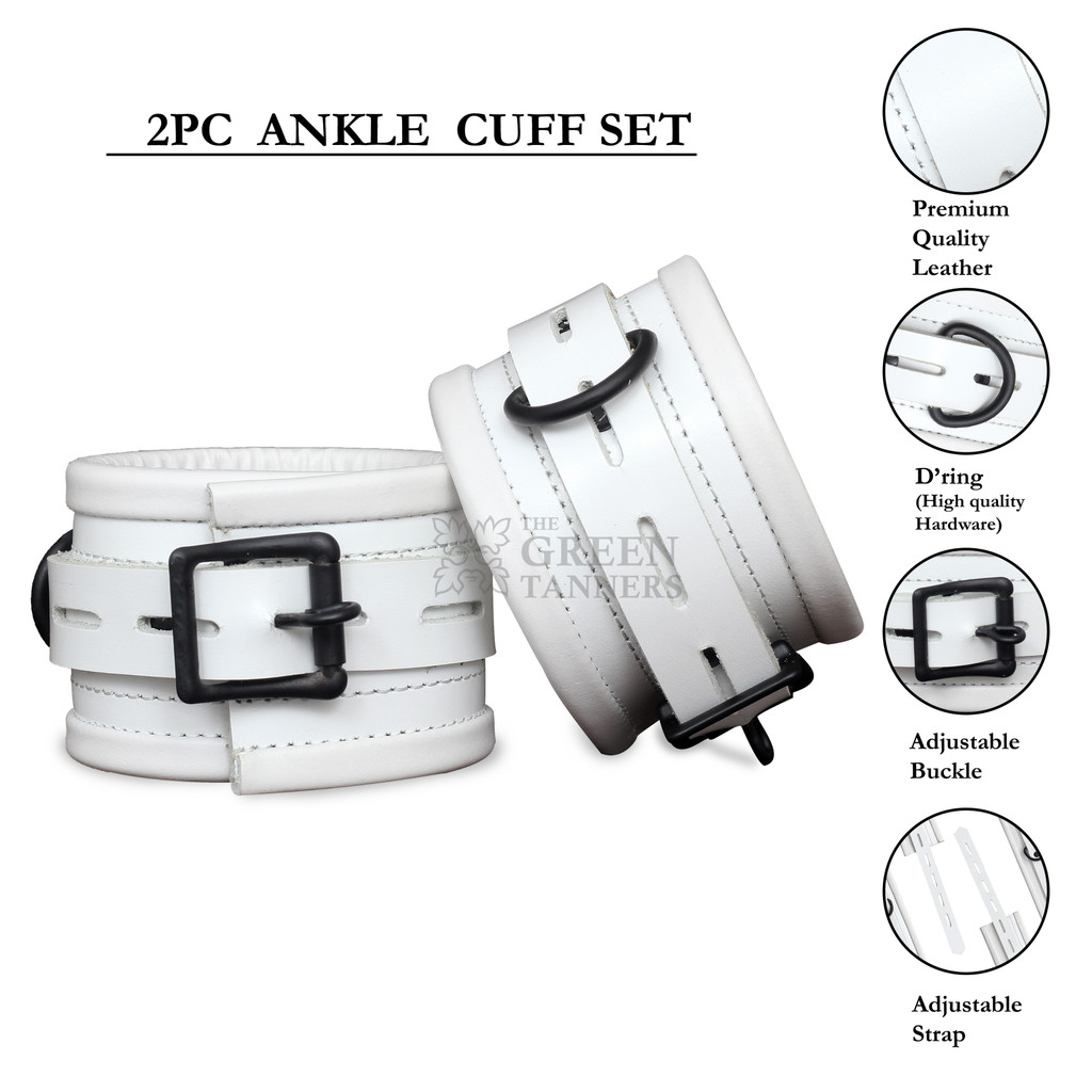 7 Pcs Set Handmade Leather Bondage Handcuffs - Infographics