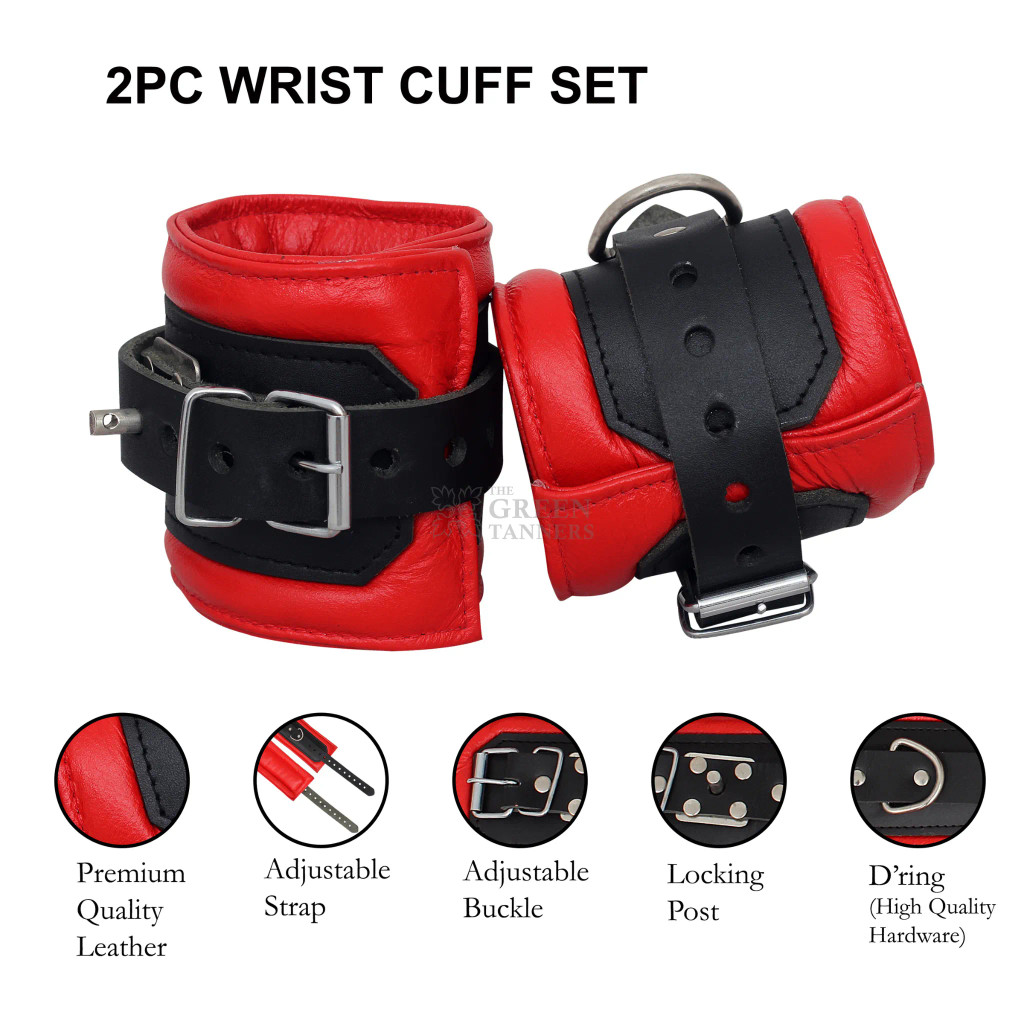 Leather cuffs, leather handcuffs restraint, leather restraint,  leather bondage cuffs