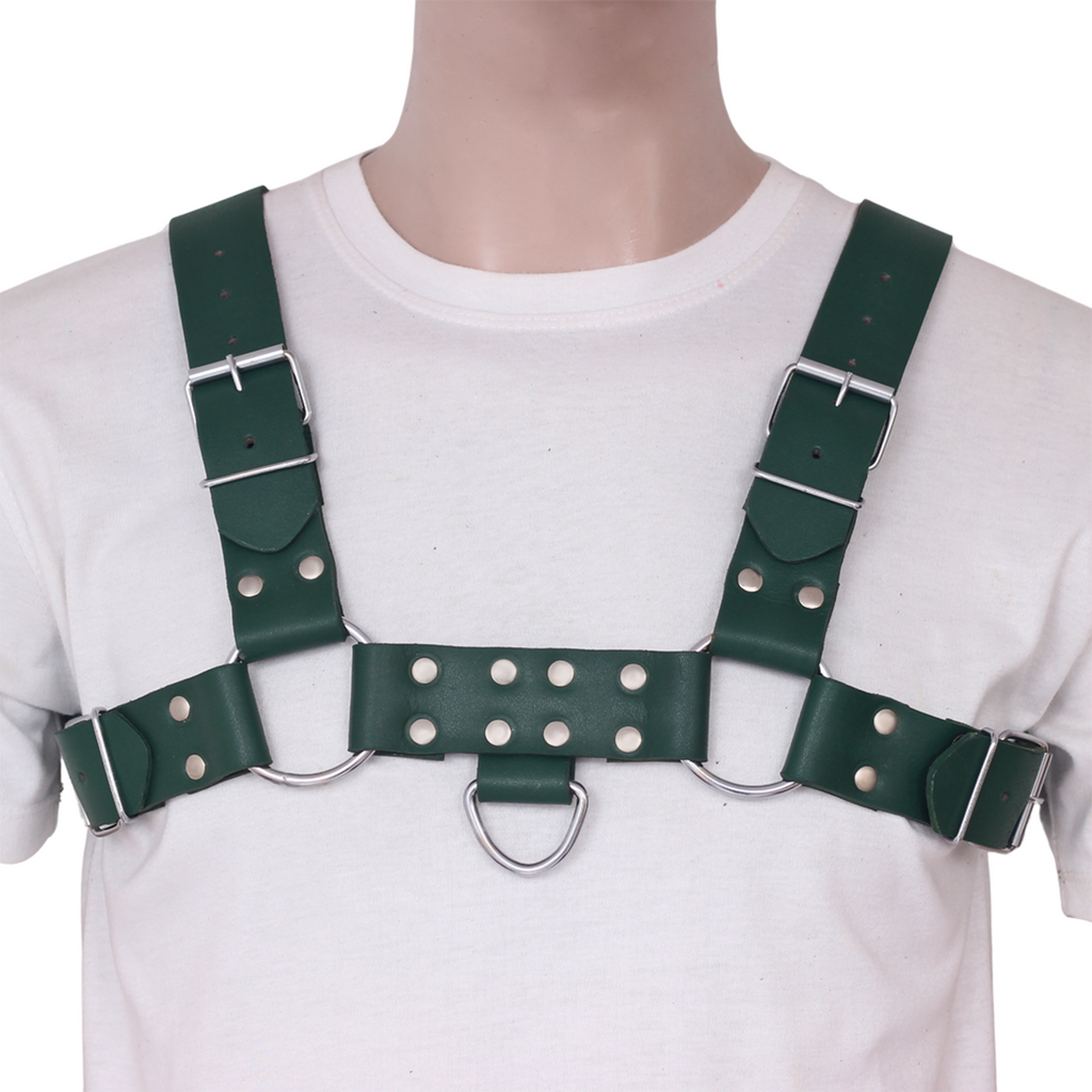 leather harness, leather bondage harness, leather h harness with buckles