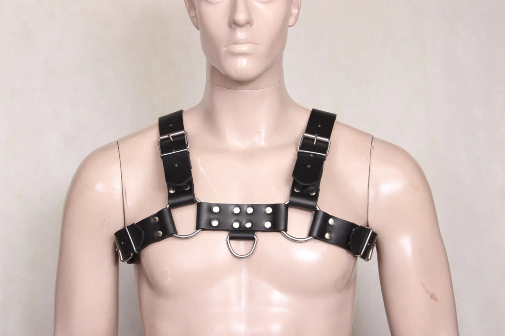 leather harness, leather bondage harness, leather h harness with buckles