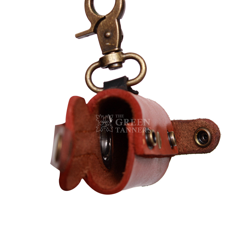 Handcrafted Leather Dog Poop Bags for Pet Owners - Close View Handcrafted Leather Dog Poop Bags for Pet Owners - Close View