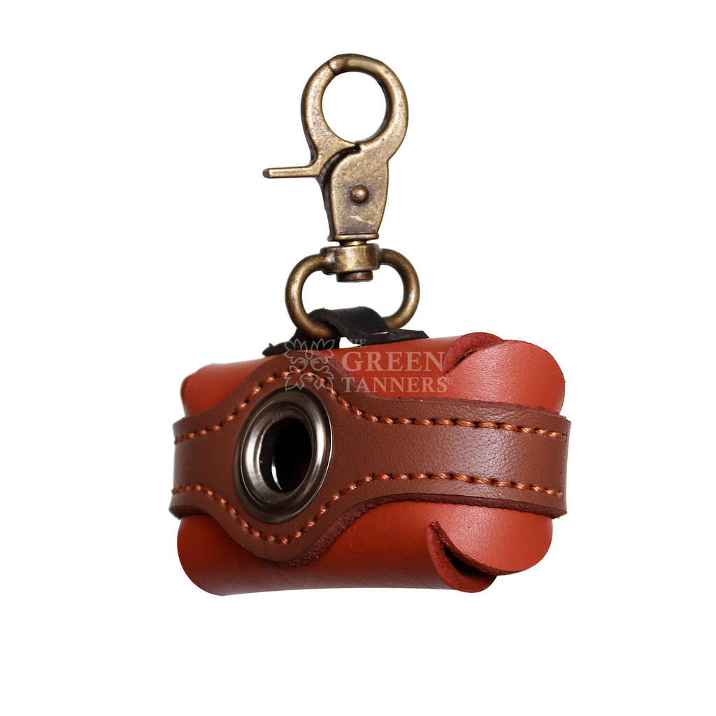 Handcrafted Leather Dog Poop Bags for Pet Owners - Side Angle Handcrafted Leather Dog Poop Bags for Pet Owners - Side Angle