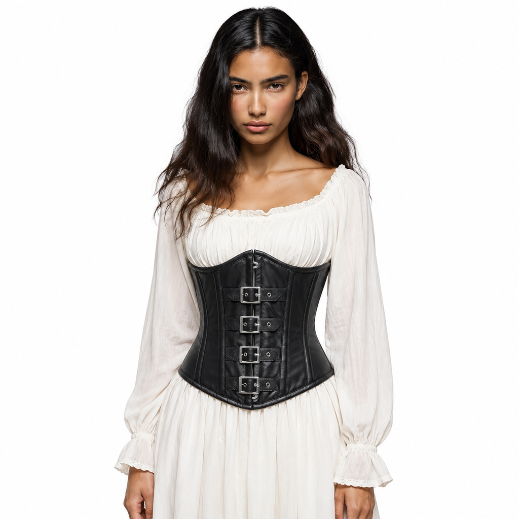 womens leather corset, leather corset, womens corset, leather bondage corset, leather waist restraint, leather waist corset